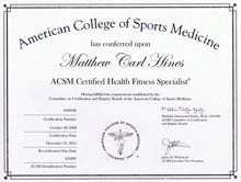 Matt Hines ACSM