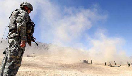 soldier in sand and heat