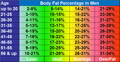 Male Body Fat Chart