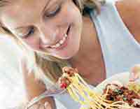 Woman eating Carbs