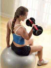 Woman Working Out with Weights