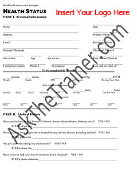 Personal trainer client worksheet