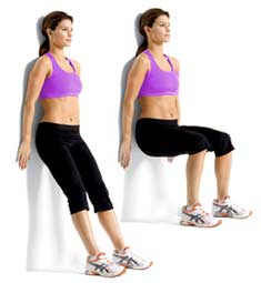 wall-squats woman performing Wall Squats