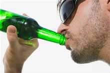 Bodybuilder Drinking Alcohol