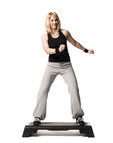 woman performing step up exercise