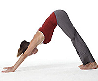 woman performing yoga pose