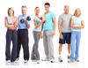 fit men and women posing for camera