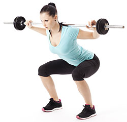 woman performing squat