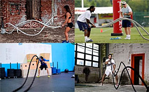 battling ropes in action