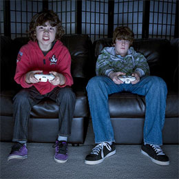 kids playing video games