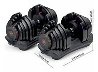 how big are bowflex selecttech dumbbells