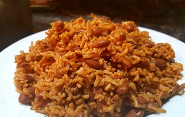 rice beans plate