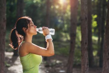woman drinking water