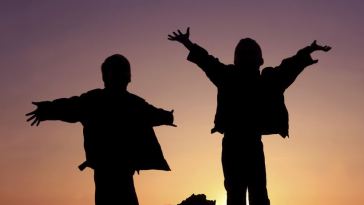 children playing outside