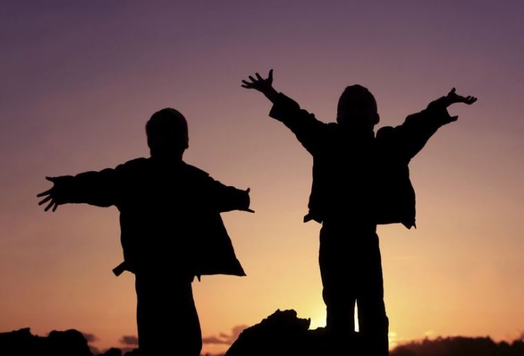 children playing outside