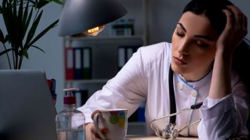 doctor working late