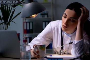 doctor working late