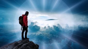 man hiking cannabis