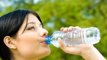 woman drinking water