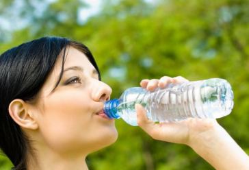 woman drinking water