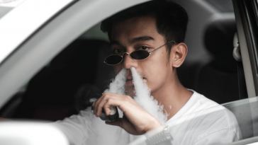 man vaping