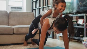woman training at home