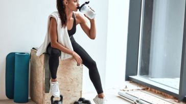 woman drinking water