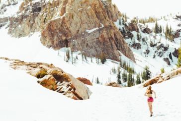 woman running in snow