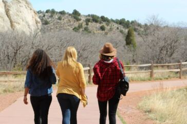 friends walking outdoors