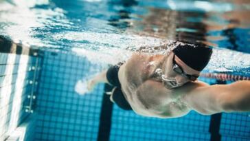 man swimming