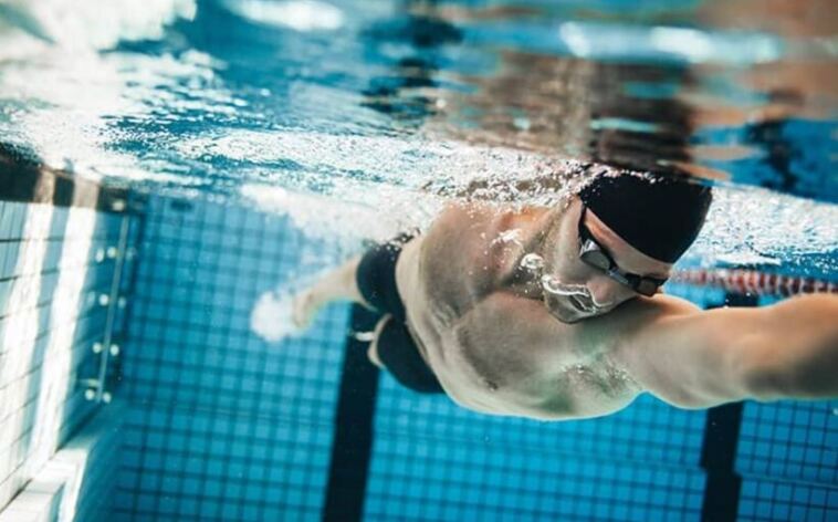 man swimming