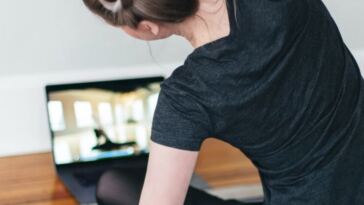 woman training at home