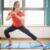 woman exercising at home